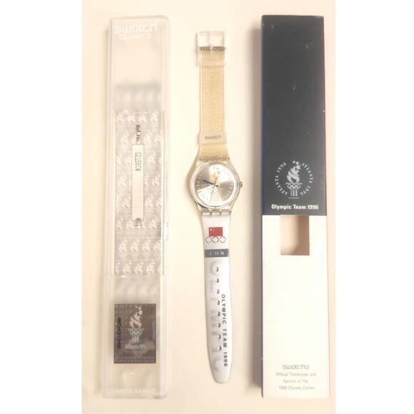 Swatch watch OLYMPIC TEAM CHINA GZ150C 1996 Olympic Specials New old stock - Picture 1 of 8
